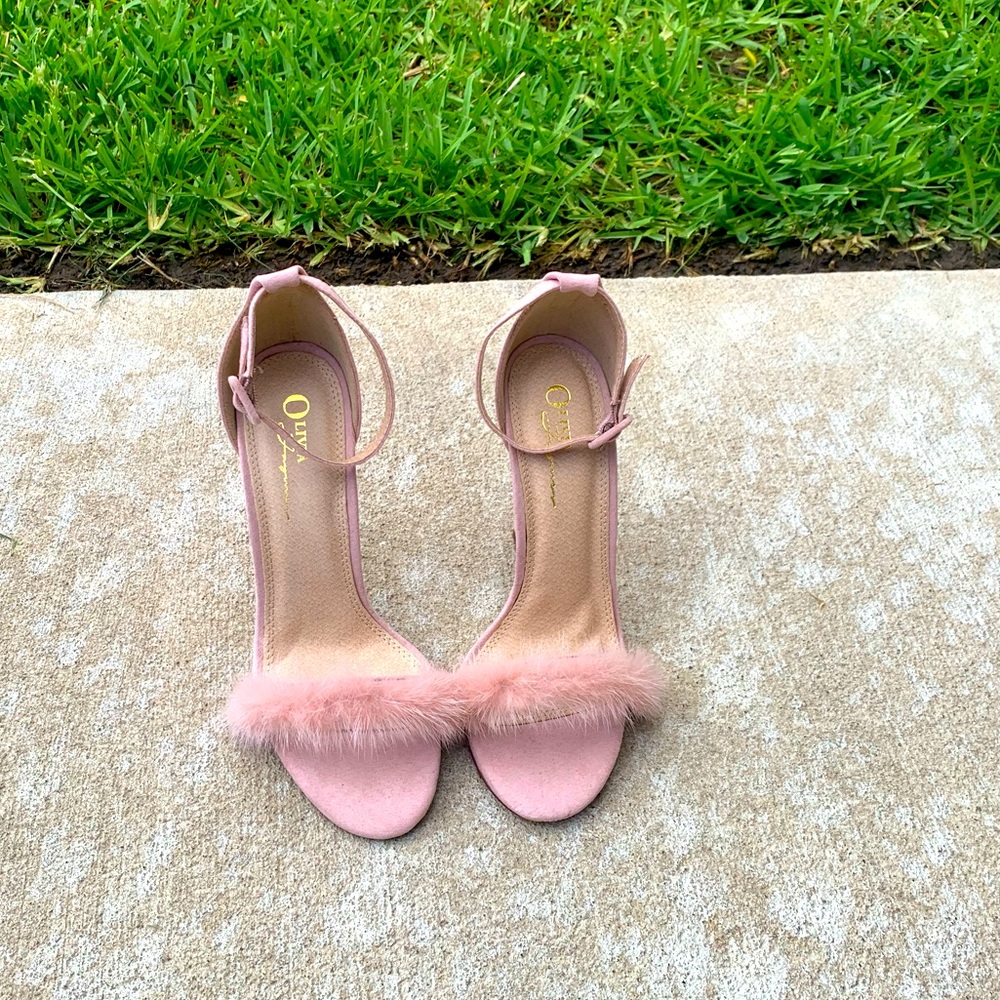 Pink Furry Sandals